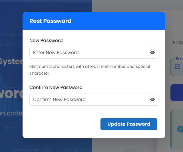 Password Reset Screen